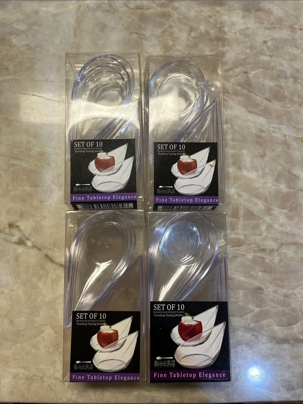 Clear Disposable Tasting Dishes - Elegant Clear Party Serving Spoons